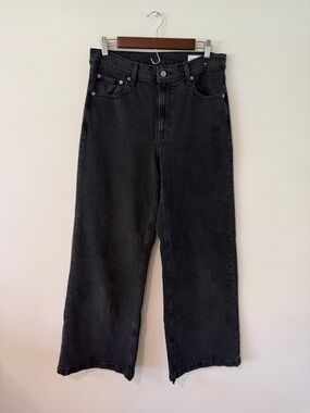 Gap NWOT Black High Rise Stride Classic Wide Leg Women’s Denim Jeans 10R 30